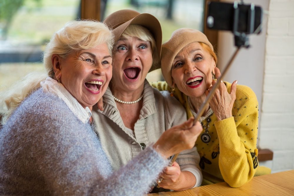 Senior women taking a selfie