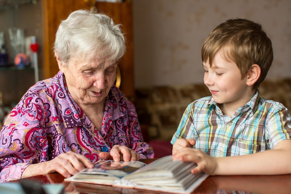 Senior woman and grandson